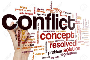 Conflict word cloud concept